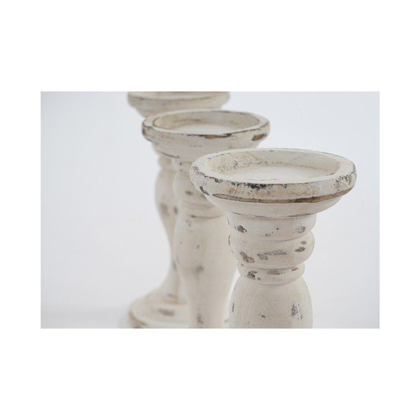 Shabby White 3 darabos gyertyatartó készlet, 24 cm - Mendler-image-2