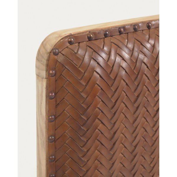 Barna bőr ágytámla 163x60 cm Natesa – Kave Home-image-4