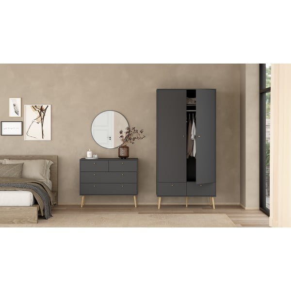 Antracitszürke ruhásszekrény 99x200 cm Bodo – Tvilum-image-1