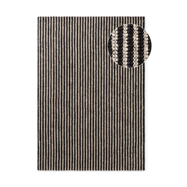 Fekete kézi szövésű juta szőnyeg 160x230 cm Harvest Ebony – Elle Decoration