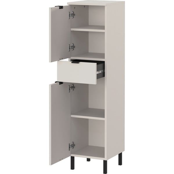 Krémszínű magas-keskeny fürdőszoba szekrény 30x120 cm Arcena – Germania-image-3