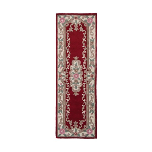 Aubusson piros gyapjú szőnyeg, 67 x 210 cm - Flair Rugs