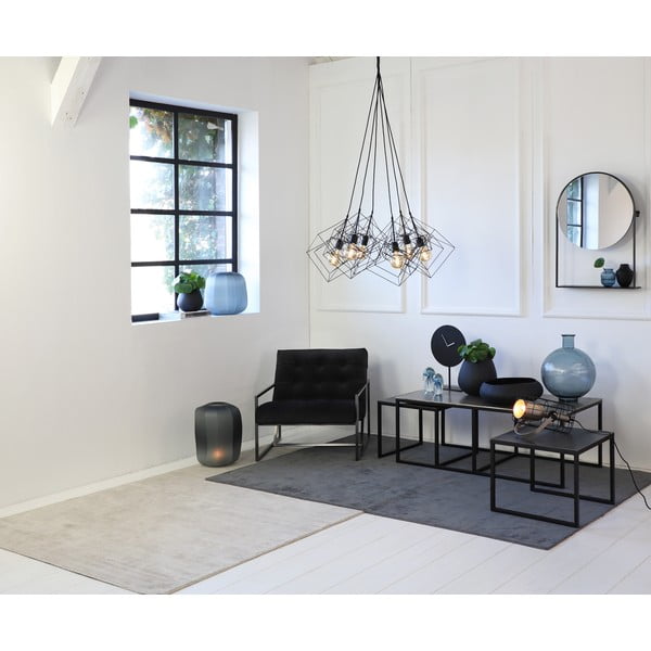 Fekete-sötétszürke fém dohányzóasztal szett 3 db-os 50x120 cm Kumalu – Light & Living-image-3