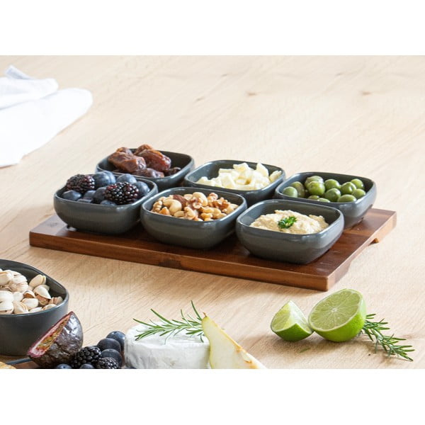 Antracitszürke porcelán szervírozó készlet 6 db-os Essentials – Ladelle-image-1