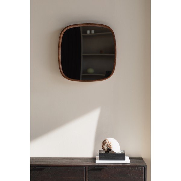 Fali tükör tömörfa kerettel 50x50 cm Nyko – White Label-image-1