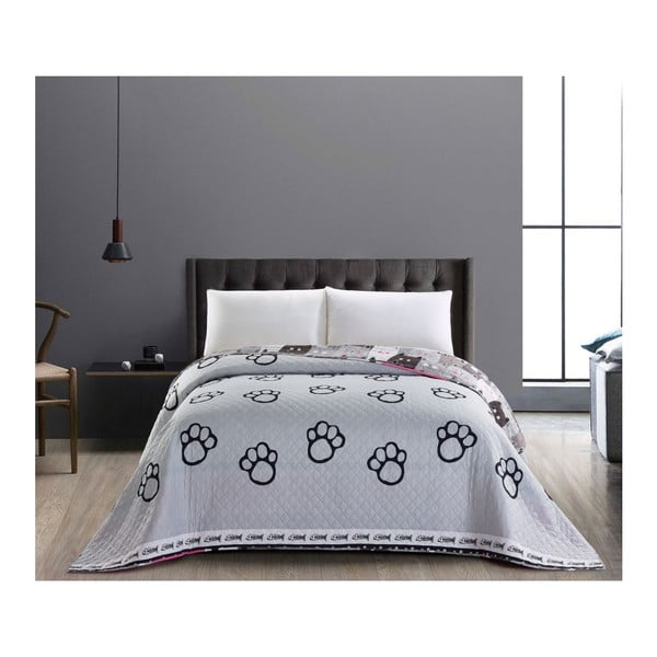 Cat Invasion szürke kétoldalú kétszemélyes takaró, 200 x 220 cm - DecoKing-image-1