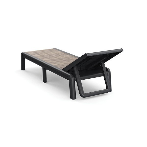 Sötétbarna műanyag állítható-összecsukható kerti napozóágy Deco Porto – Keter-image-2