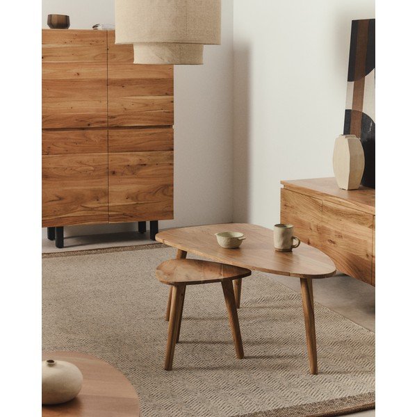 Natúr színű akácfa dohányzóasztal 60x110,5 cm Duvani – Kave Home-image-1