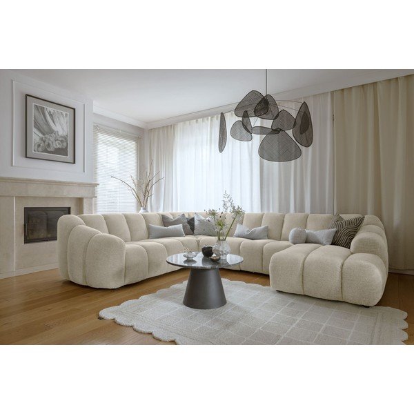 Bézs sarokkanapé (bal oldali-U alakú) Shell – Miuform-image-1