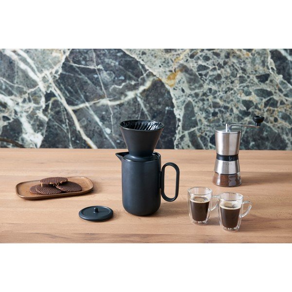 Fekete agyagkerámia kávékészítő szett Palermo - Leopold Vienna-image-1