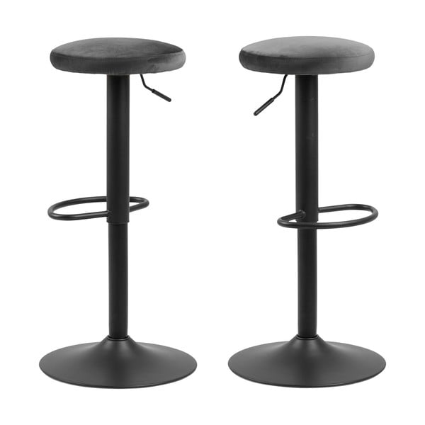 Szürke kárpitozott állítható magasságú bárszék (ülésmagasság 62 cm) Finch – Actona-image-3