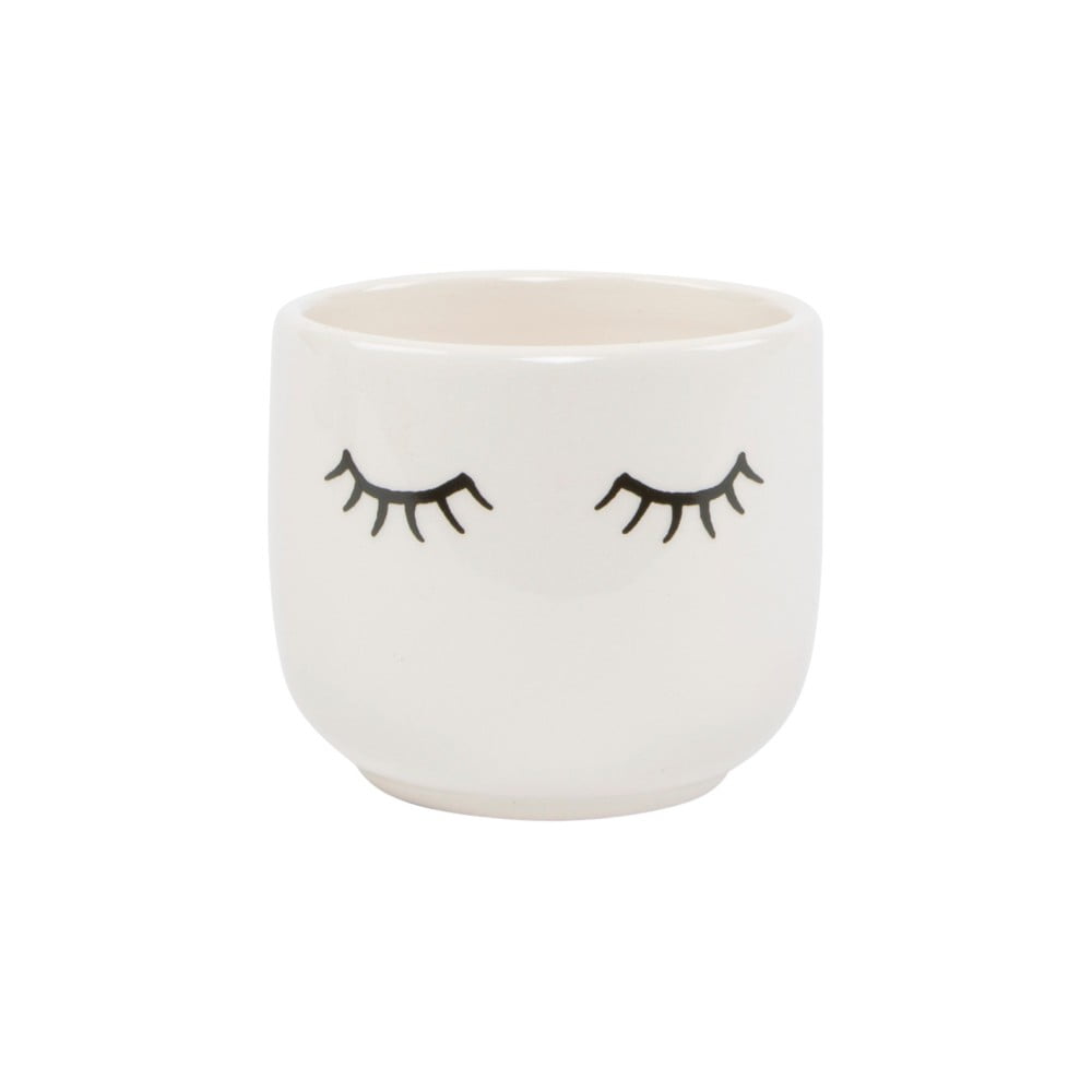 Sass & Belle Mini Fioriera Con Occhi Chiusi: Vaso Bianco Decorativo Per Piante Grasse