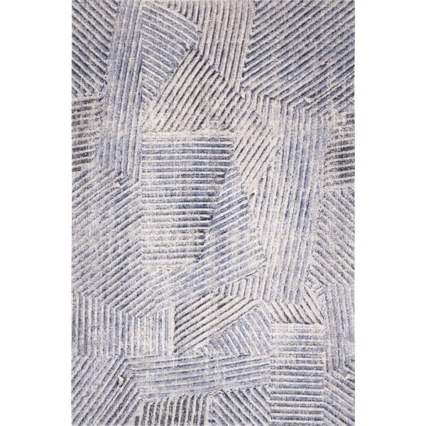 Világoskék gyapjú szőnyeg 133x180 cm Strokes – Agnella
