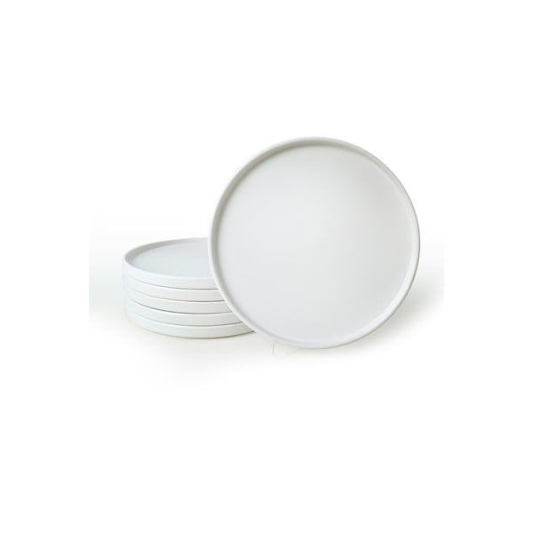 Fehér kerámia tányér készlet 6 db-os ø 27 cm – Hermia