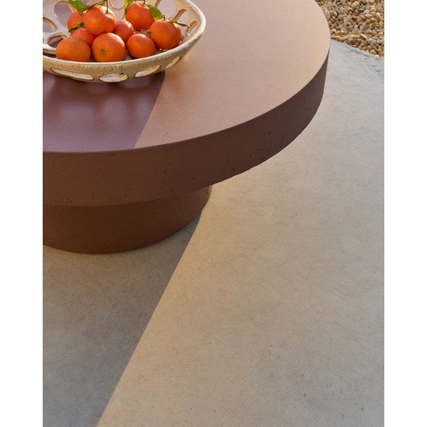 Beton kerek kerti dohányzóasztal ø 66 cm Aiguablava – Kave Home-image-2