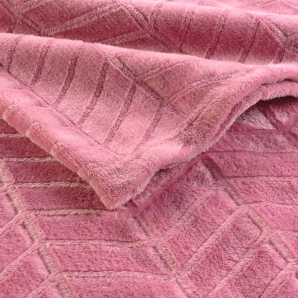 Rózsaszín mikroflanel ágytakaró 180x220 cm Arya – douceur d'intérieur-image-2