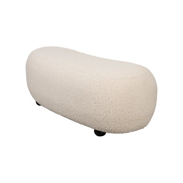 Krémszínű buklé párnázott pad Noxx – White Label-image-3