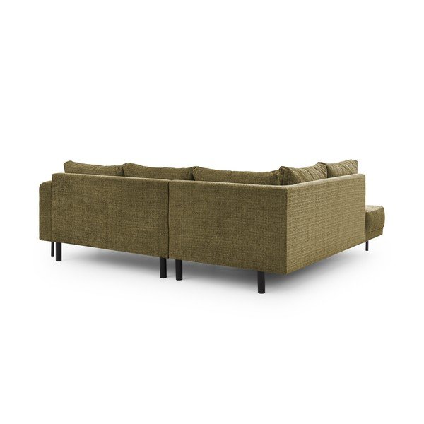 Zöld zsenília sarokkanapé (bal oldali-L alakú) Mauris  – Ropez-image-3