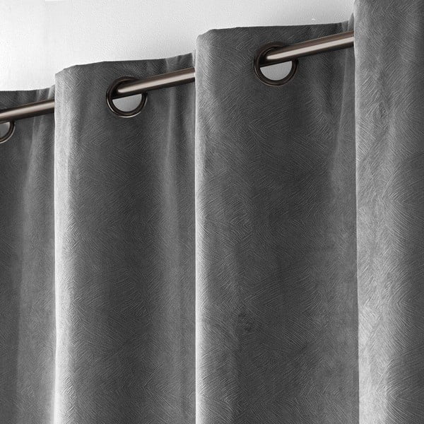 Antracitszürke bársony függöny 140x260 cm Olympe – douceur d'intérieur-image-3