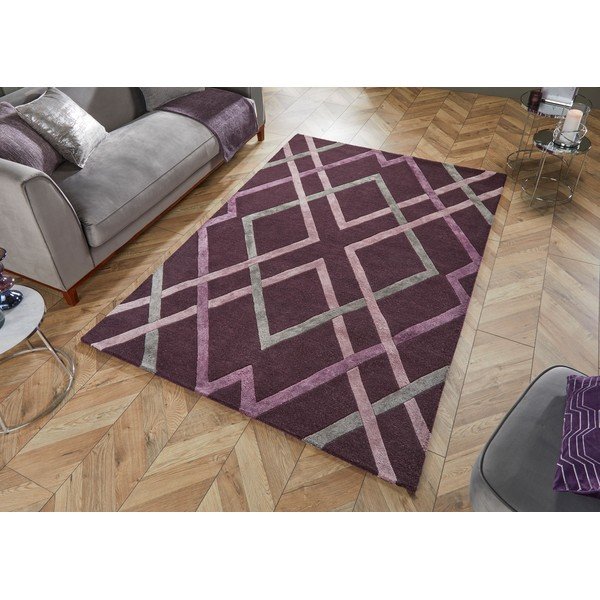 Trellis lila viszkóz szőnyeg, 160 x 230 cm - Flair Rugs-image-4