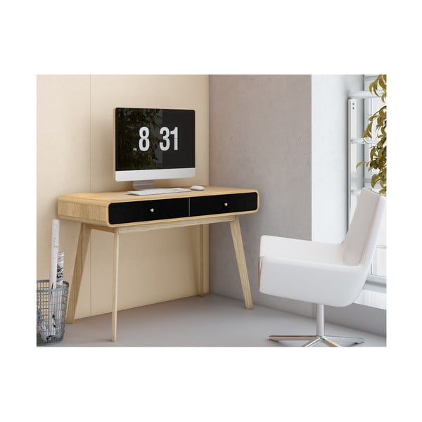 Íróasztal tölgyfa dekorral 50x120 cm Cassie - Støraa-image-3