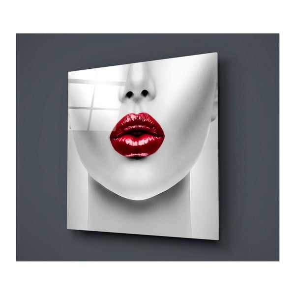 Lips Rojo üvegkép, 50 x 50 cm - Insigne