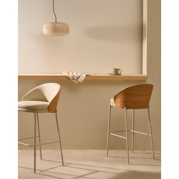 Bézs-világos natúr színű bárszék (ülésmagasság 65 cm) Eamy – Kave Home-image-2