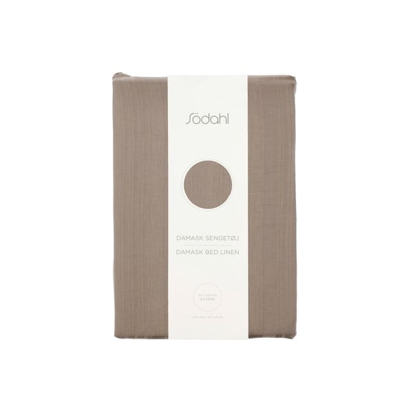 Szürkésbarna egyszemélyes hosszabbított damaszt ágyneműhuzat 140x220 cm Noble – Södahl-image-4