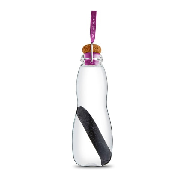 Pure lila üveg binchotan szűrőpalack neoprén tokkal, 600 ml - Black + Blum