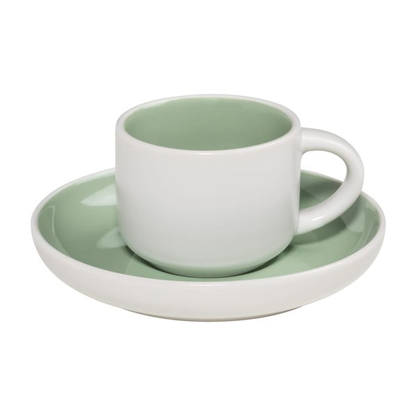 Tint zöld-fehér kávéscsésze csészealjjal - Maxwell & Williams