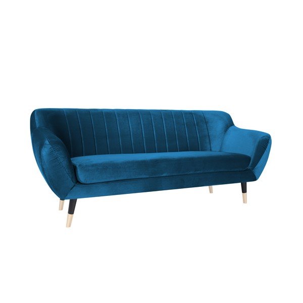 Benito kék kanapé fekete lábakkal, 188 cm - Mazzini Sofas-image-2