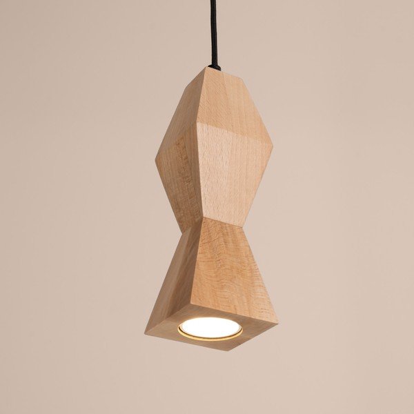 Natúr színű bükkfa függőlámpa ø 8 cm Cubo – Sollux-image-3