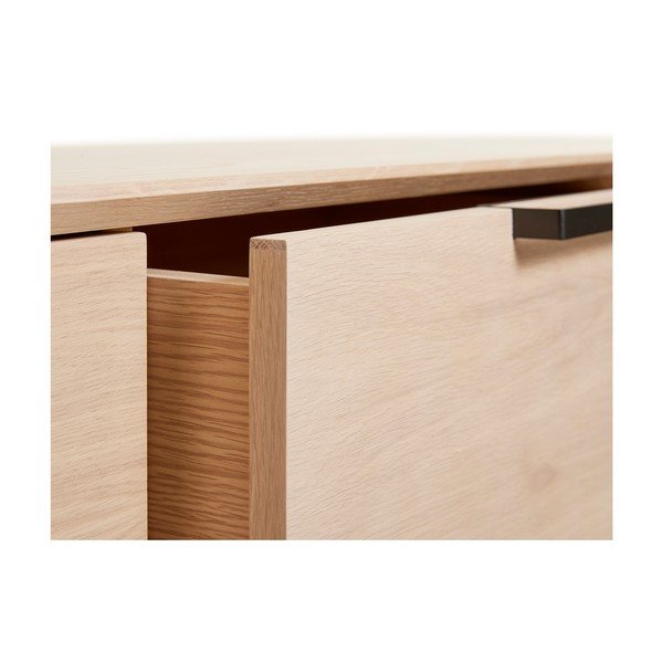 Vivara alacsony fehér tölgyfa komód, 2 ajtós - Unique Furniture-image-3