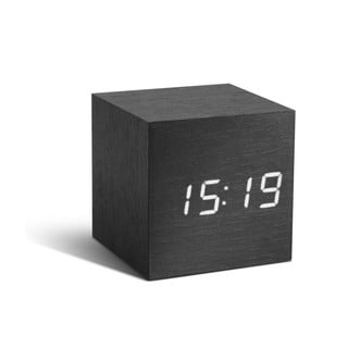 Cube Click Clock sötétszürke ébresztőóra fehér LED kijelzővel - Gingko