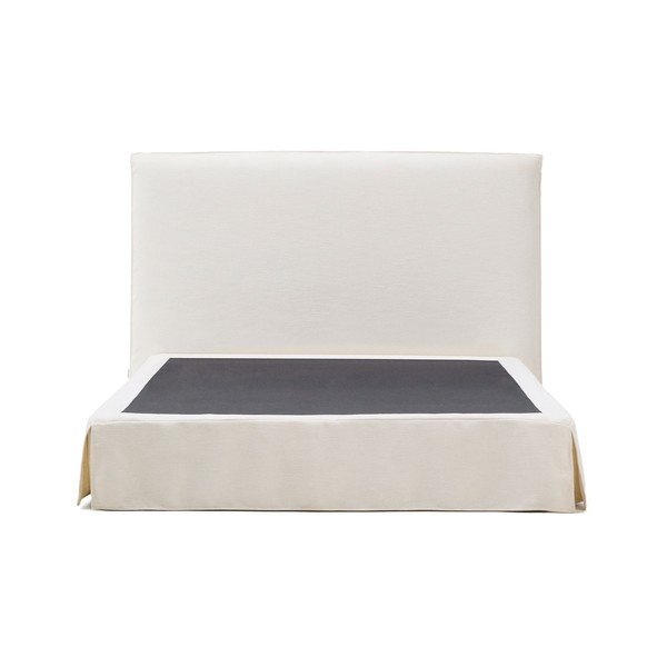 Fehér kárpitozott franciaágy 160x200 cm Jaira – Kave Home-image-3