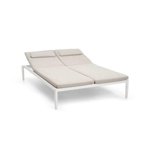Krémszínű fém kerti napozóágy Switch – Diphano-image-1