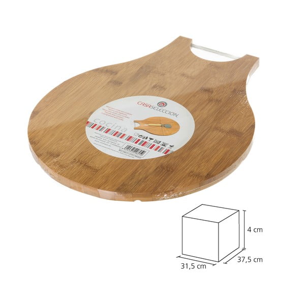 Cutter köralakú bambusz vágódeszka és pizzaszeletelő szett - Casa Selección-image-4