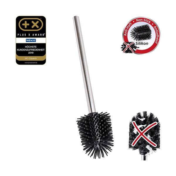 Fényes ezüstszínű rozsdamentes acél tartalék WC-kefe Ø 8 cm – Wenko-image-1