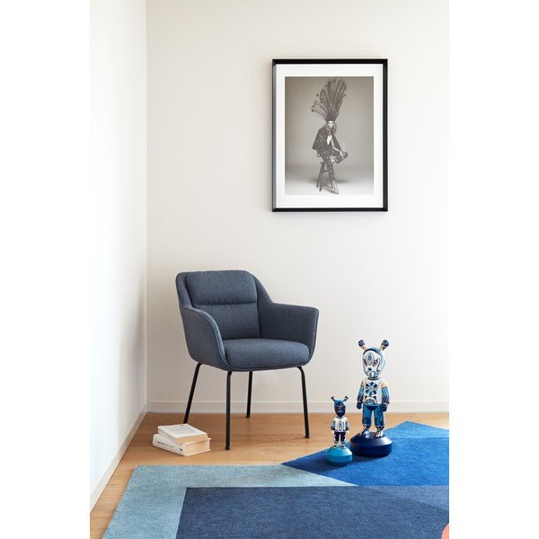 Mustársárga kárpitozott karfás étkezőfotel Sadira – Teulat-image-1