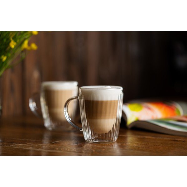 Üveg bögre szett 2 db-os cappucinóhoz 250 ml Livio Duo – Vialli Design-image-3