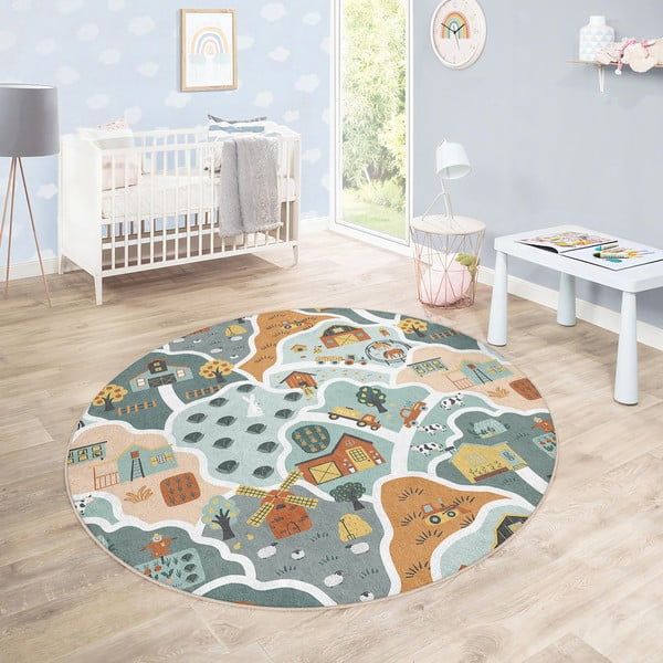 Mosható gyerek játszószőnyeg ø100 cm Farmer's Life – Mila Home-image-3