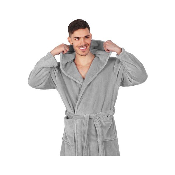 Robby szürke mikroszálas uniszex köntös, méret XS - DecoKing-image-3