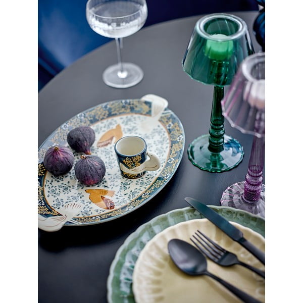 Kék-krémszínű agyagkerámia eszpresszó csésze szett 2 db-os 55 ml Hezha – Bloomingville-image-3