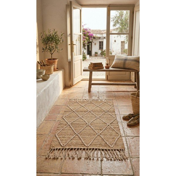 Natúr színű kézi szövésű juta szőnyeg 60x90 cm Shaila – Yes Everyday-image-1