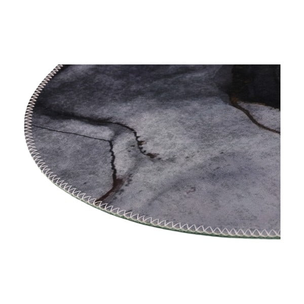 Fekete-fehér mosható kerek szőnyeg ø 120 cm – Vitaus-image-2