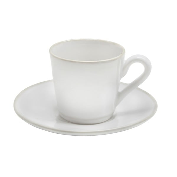 Astoria fehér agyagkerámia csésze és csészealj, 80 ml - Costa Nova