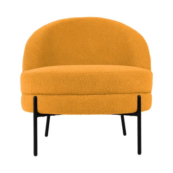 Okkersárga buklé fotel Noble – Leitmotiv