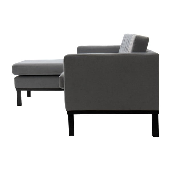 Johan világosszürke kanapé fekete lábakkal, bal oldali kivitel - Vivonita-image-4
