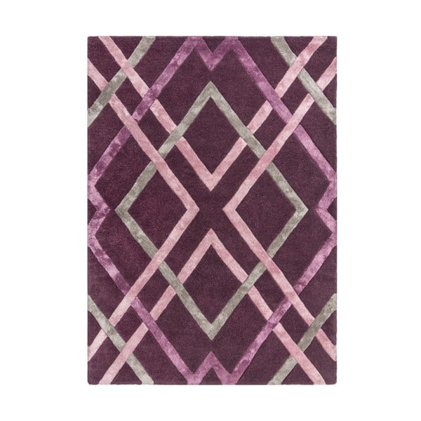 Trellis lila viszkóz szőnyeg, 160 x 230 cm - Flair Rugs