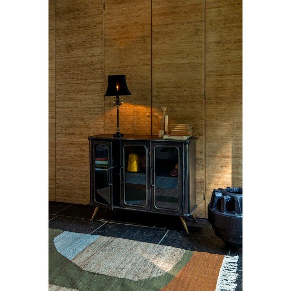 Fekete fém tálalószekrény 100x80x37 cm Denza – Dutchbone-image-1